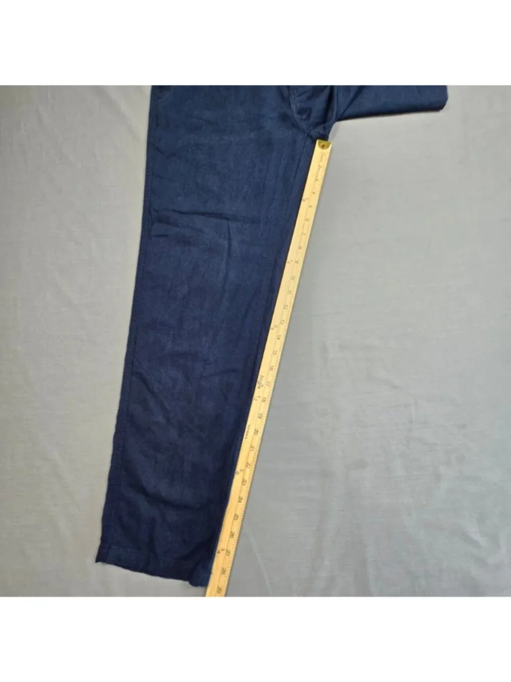 Willit 33x30 Mens Drawstring Linen Cotton Pants Blue Relaxed Fit Casual